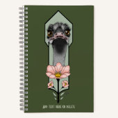Art Deco Ostrich Blume Green Notizblock (Vorderseite)