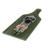 Art Deco Ostrich Blume Green Schneidebrett (Ecke)