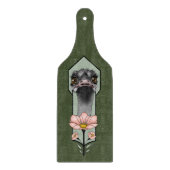 Art Deco Ostrich Blume Green Schneidebrett (Vorderseite)