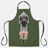Art Deco Ostrich Blume Green Schürze (Vorderseite)