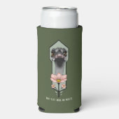 Art Deco Ostrich Blume Green Selters Dosenkühler (Seltzer Vorderseite)