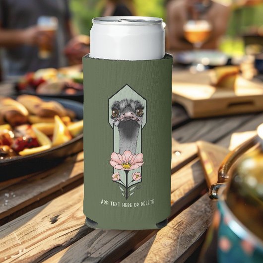 Art Deco Ostrich Blume Green Selters Dosenkühler