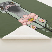 Art Deco Ostrich Blume Green Sherpadecke (3/4)
