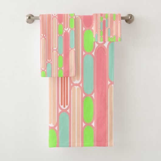 Art Deco Ovals Badhandtuch Set (Insitu)