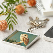 Art Deco Owl Schlüsselanhänger (Seite)
