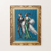 Art-Deco-Paar in einem Goldrahmen Puzzle (Vertikal)