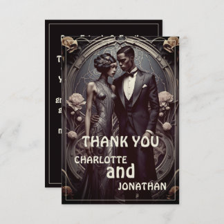 Art-Deco-Paar mit Blumenrahmen