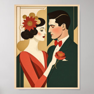 Art Deco Paar Poster