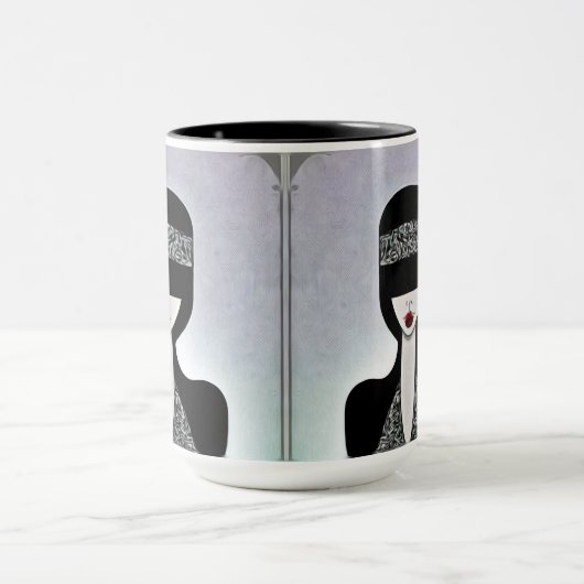 Art Deco Painted Flapper Tasse (Zentrum)