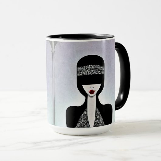 Art Deco Painted Flapper Tasse (VorderseiteRechts)