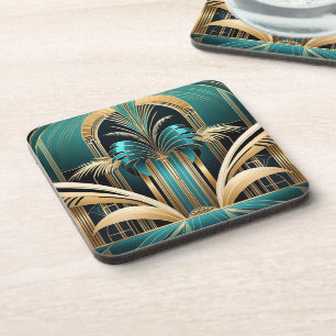 Art Deco Palm Untersetzer - Set von 6 Jahren