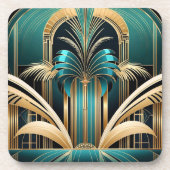 Art Deco Palm Untersetzer - Set von 6 Jahren (Vorderseite)