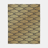 Art Deco Palms: Schwarzes Gold. Fleecedecke (Vorderseite)