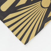 Art Deco Palms: Schwarzes Gold. Fleecedecke (Ecke)