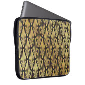 Art Deco Palms: Schwarzes Gold. Laptopschutzhülle (Vorne Rechts)