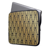 Art Deco Palms: Schwarzes Gold. Laptopschutzhülle (Vorderseite Links)