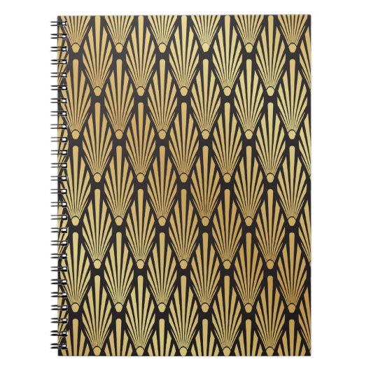 Art Deco Palms: Schwarzes Gold. Notizblock (Vorderseite)