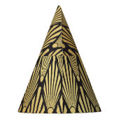 Art Deco Palms: Schwarzes Gold. Partyhütchen (Rückseite)