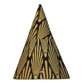 Art Deco Palms: Schwarzes Gold. Partyhütchen (Rechts)