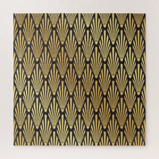 Art Deco Palms: Schwarzes Gold. Puzzle (Vertikal)