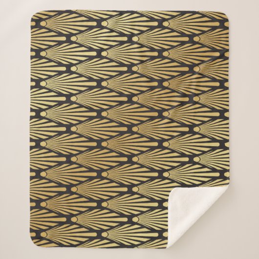 Art Deco Palms: Schwarzes Gold. Sherpadecke (Vorderseite)