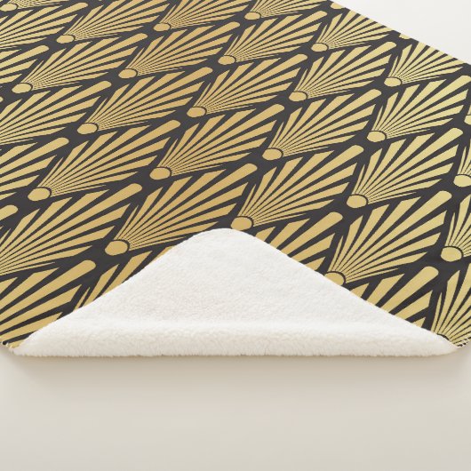 Art Deco Palms: Schwarzes Gold. Sherpadecke (3/4)