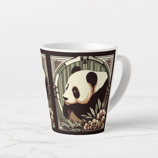 Art Deco Panda Bear 12oz Tasse (Rechte Ecke)