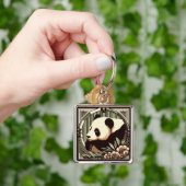 Art Deco Panda Bear Schlüsselanhänger (Hand)