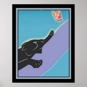 Art Deco "Panther & Butterfly" 16 x 20 Print Poster