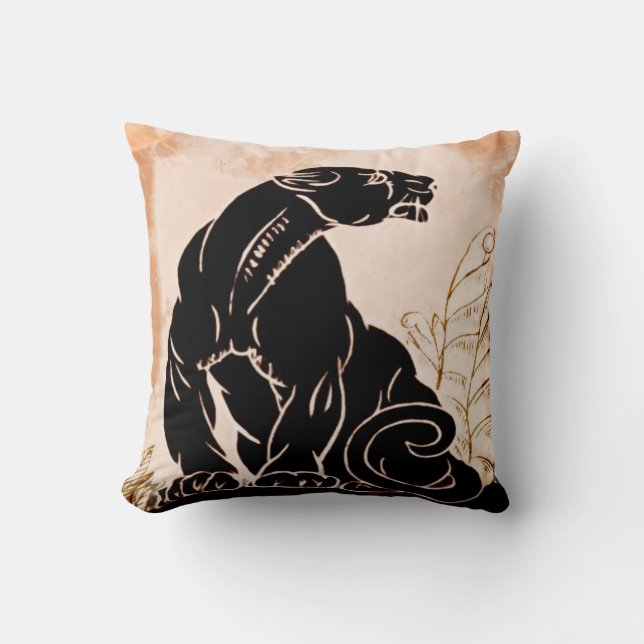 Art Deco Panther Deco Pillow Kissen (Vorderseite)