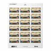 Art Deco Paris Rose Adressaufkleber (Vorne)