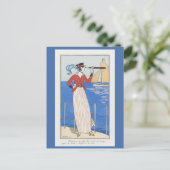 Art Deco Pariser Kleid Postkarte (Stehend Vorderseite)
