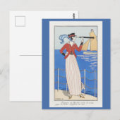 Art Deco Pariser Kleid Postkarte (Vorne/Hinten)