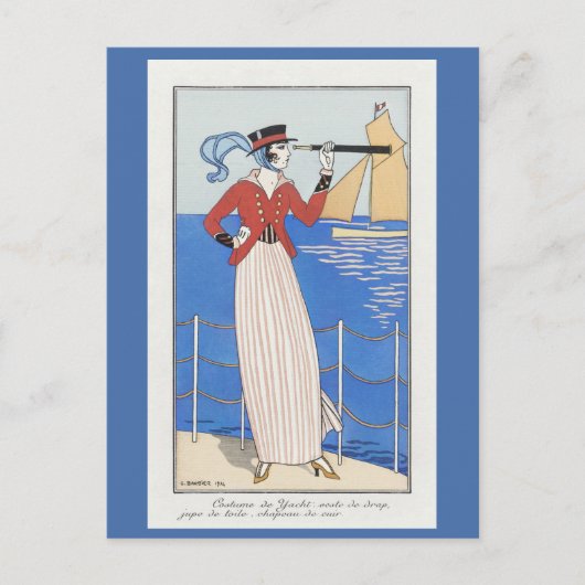 Art Deco Pariser Kleid Postkarte (Vorderseite)