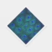 Art Deco Parisian Aquamarin Green Peacock Feather Serviette (Ecke)