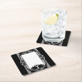 Art Deco Parisian Black and White Swans Rechteckiger Pappuntersetzer (Vor Ort)