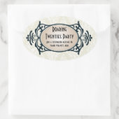 Art-Deco-Party der 20er Jahre Ovaler Aufkleber (Tasche)