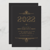 Art-Deco-Party Einladungen des neuen Jahres (Vorne/Hinten)