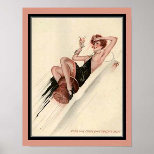 Art-Déco-Party Girl aus den 1920er Jahren Poster (Vorne)