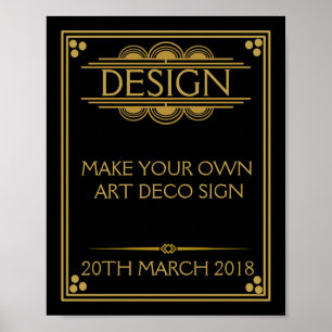 Art Deco Party WEDDING erstellen Sie Ihr eigenes S Poster