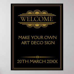 Art Deco Party WEDDING erstellen Sie Ihr eigenes S Poster