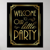 Art Deco PARTY WELCOME Signatur Poster (Vorne)