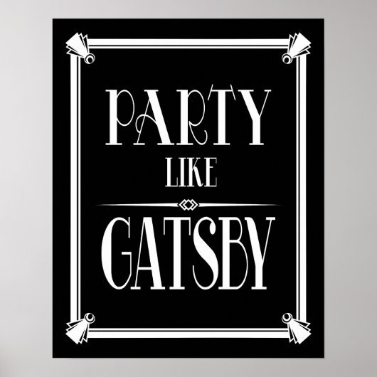 Art Deco PARTY WIE GATSBY Poster (Vorne)