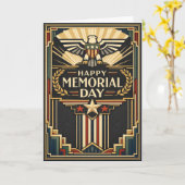 Art Deco Patriotic Memorial Day  Karte (Gelbe Blume)