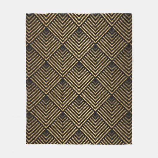 Art Deco Pattern. Seamless black and gold backgrou Fleecedecke (Vorderseite)