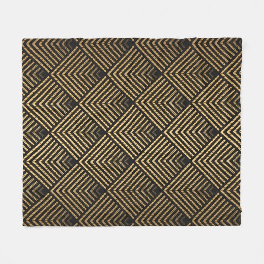 Art Deco Pattern. Seamless black and gold backgrou Fleecedecke (Vorderseite (Horizontal))