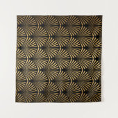 Art Deco Pattern. Seamless black and gold backgrou Wandteppich (Vorderseite (Horizontal))