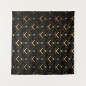 Art Deco Pattern. Seamless black and gold backgrou Wandteppich (Vorderseite (Horizontal))