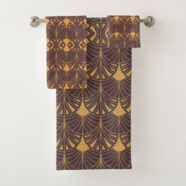 Art Deco pattern with fan-shaped motifs  Badhandtuch Set
