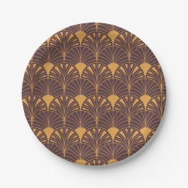 Art Deco pattern with fan-shaped motifs  Pappteller